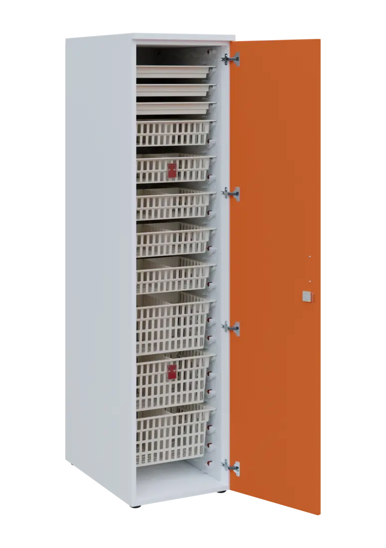 EUROMEDICA D - 46 ABS skříň léková boxová, 1-dveřová, pravá, 1950x460x735, korpus bílý, dvířka manda
